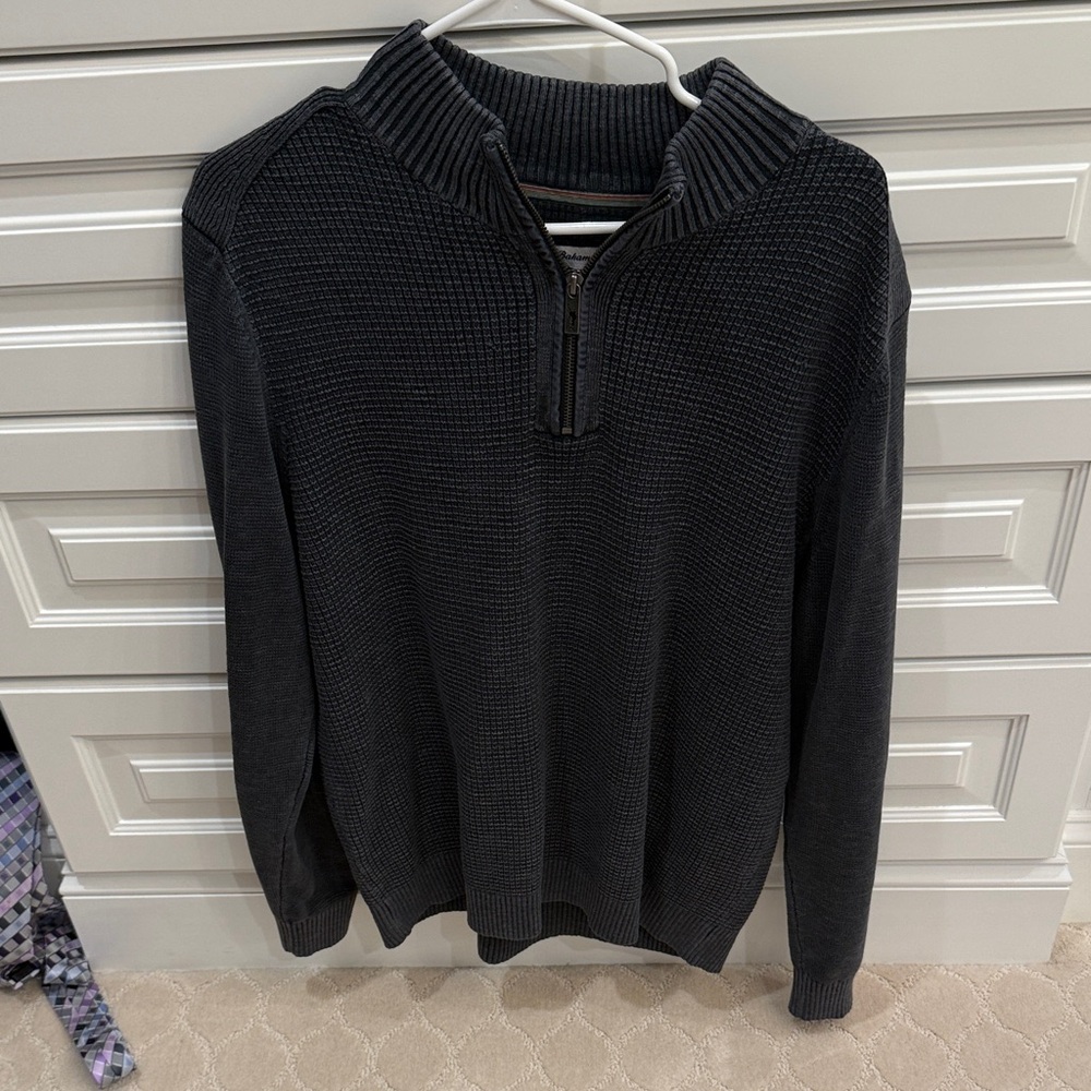 Tommy Bahama Men's gray Zip-Up Sweater